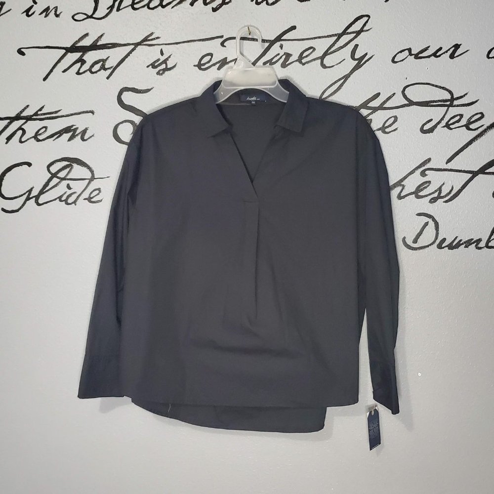 NWT Black Boyfriend Blouse, Long Sleeve from Angels Forever Young, Lg